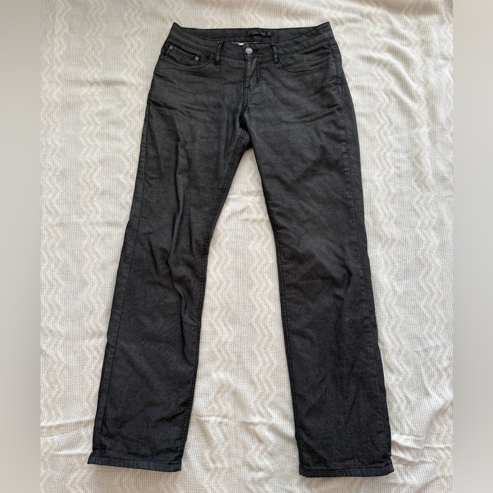 Prana Women’s Lined Boyfriend Jean/Pant Size 2 color black/dark charcoal - Picture 4 of 8